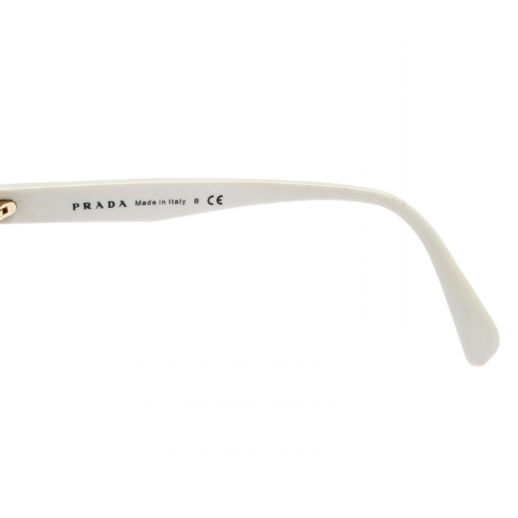 Pre Owned Prada Brown/White Gradient SPR 23O Round Sunglasses