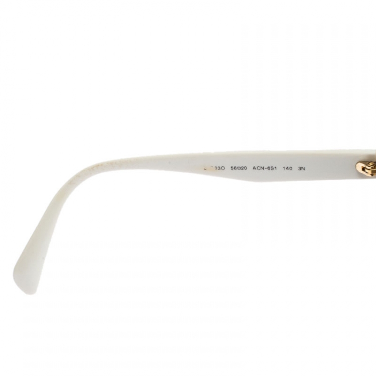 Pre Owned Prada Brown/White Gradient SPR 23O Round Sunglasses