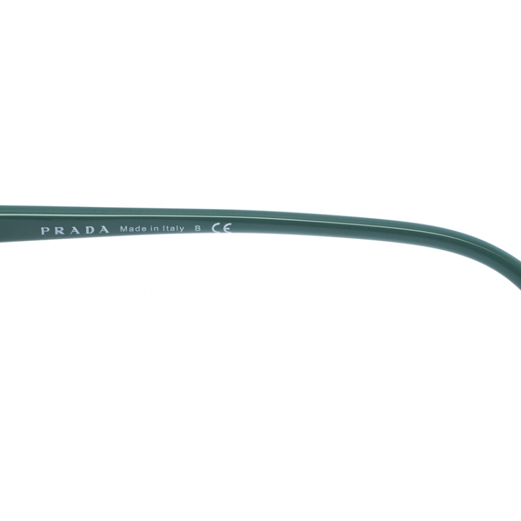 مملوكة مسبقًا Prada Brown Tortoise/Green SPR 01O Square Sunglasses