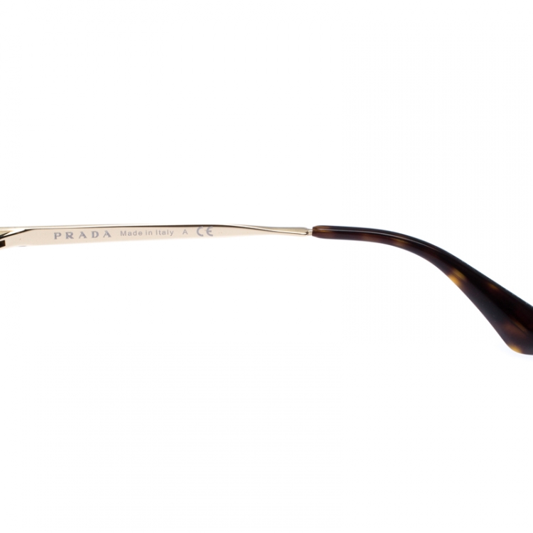 Pre Owned Prada Brown Tortoise Gradient SPR 120-A Double Bridge Sunglasses