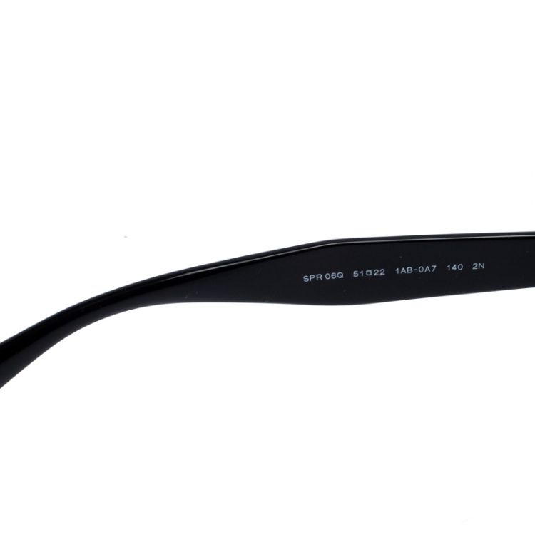 Pre Owned Prada Black/ Green Gradient SPR 06Q Round Sunglasses