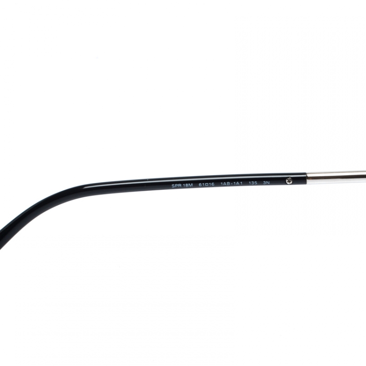 Pre Owned Prada Black SPR 18M Square Sunglasses