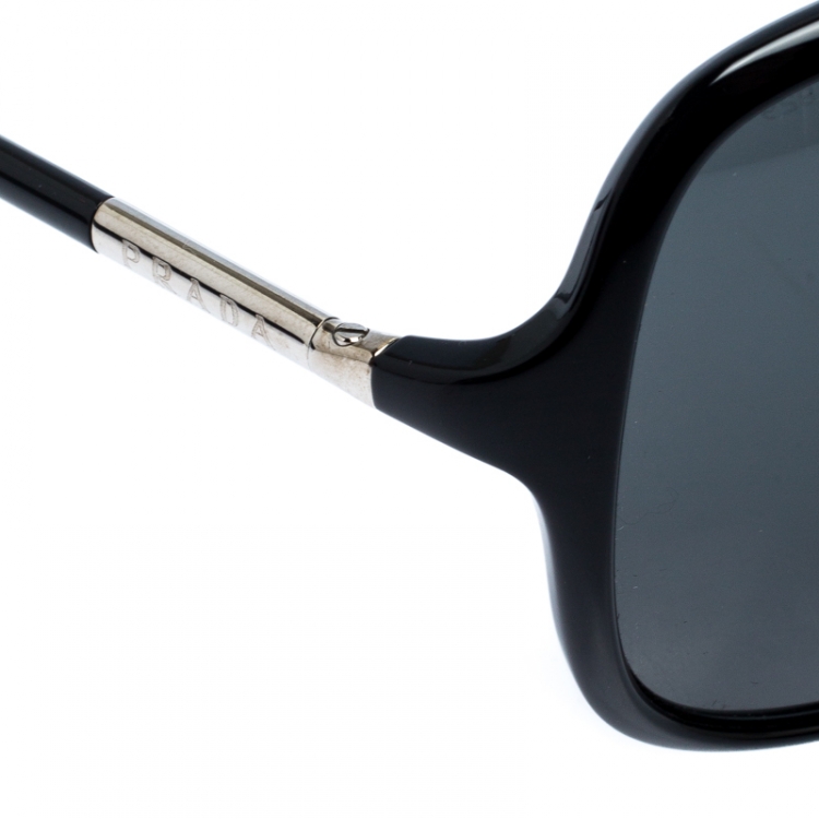 Pre Owned Prada Black SPR 18M Square Sunglasses
