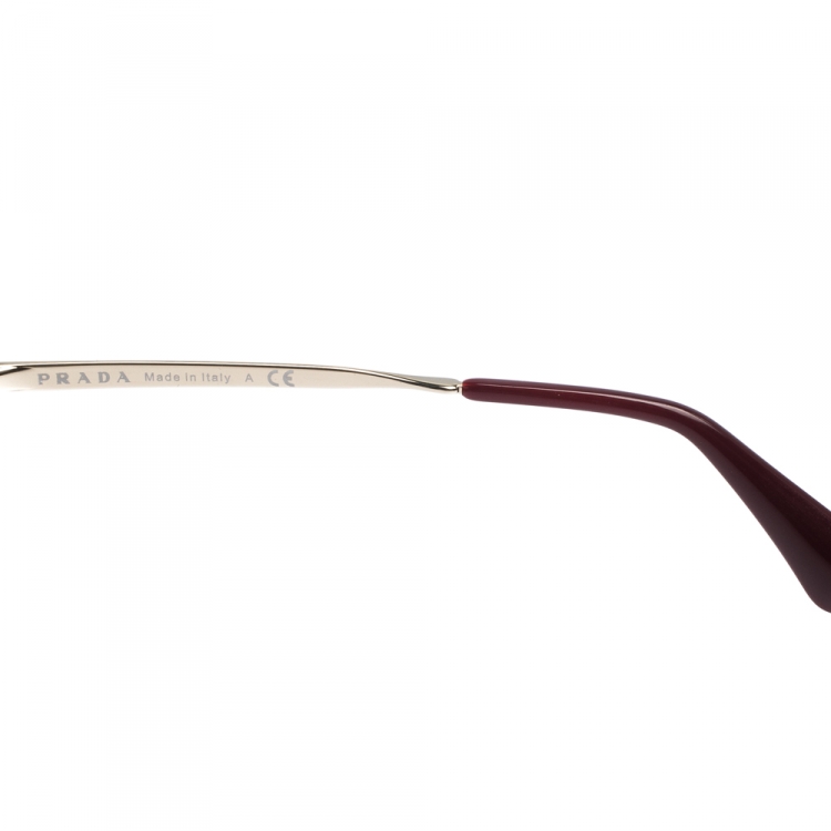 Pre Owned Prada Dark Havana Brown/ Pink Mirrored SPR 51S Round Sunglasses