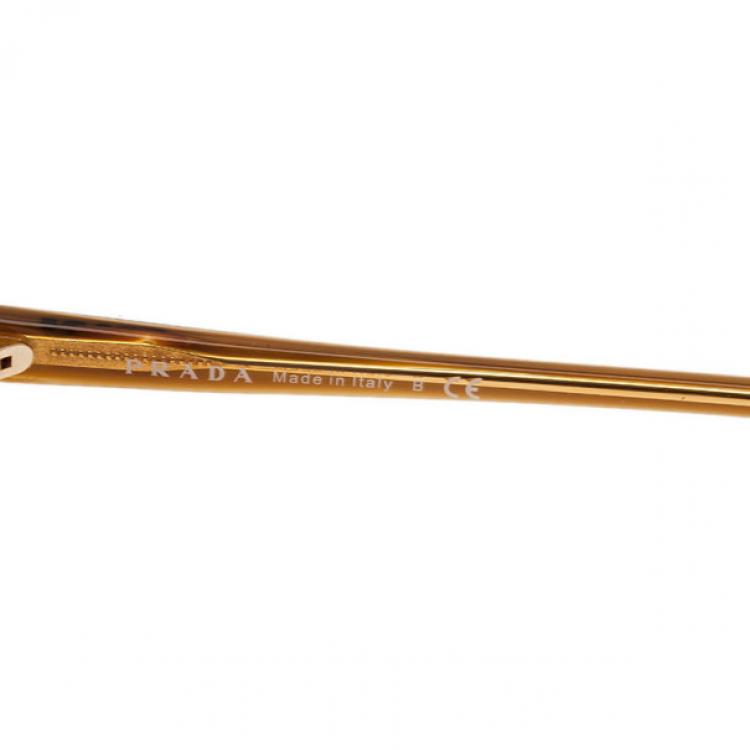 Pre Owned Prada Tortoise Frame SPR01O Cat Eye Sunglasses