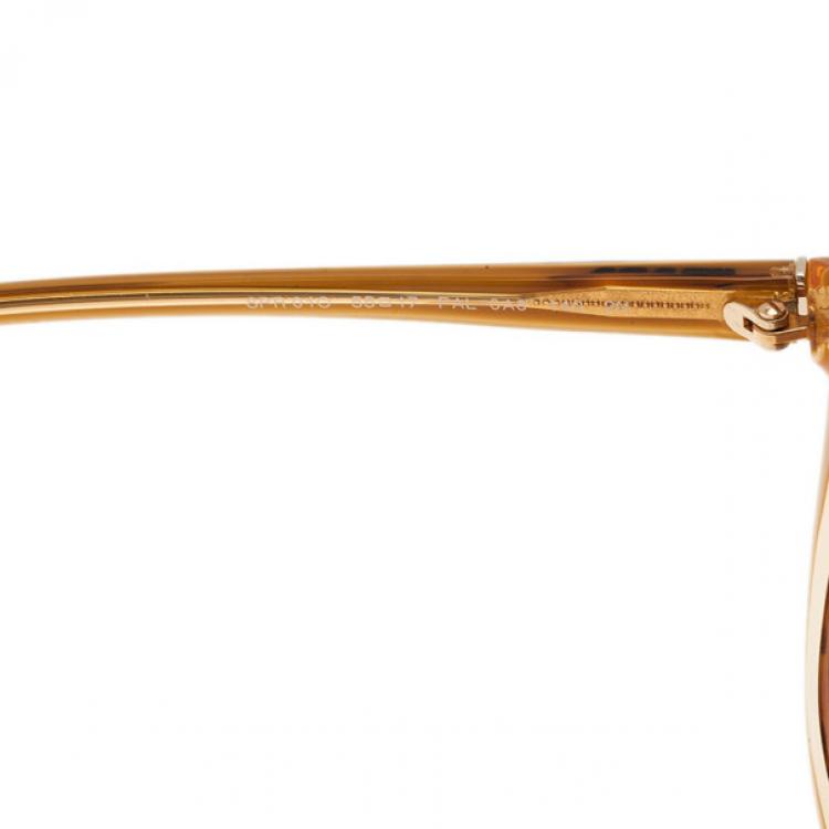 Pre Owned Prada Tortoise Frame SPR01O Cat Eye Sunglasses