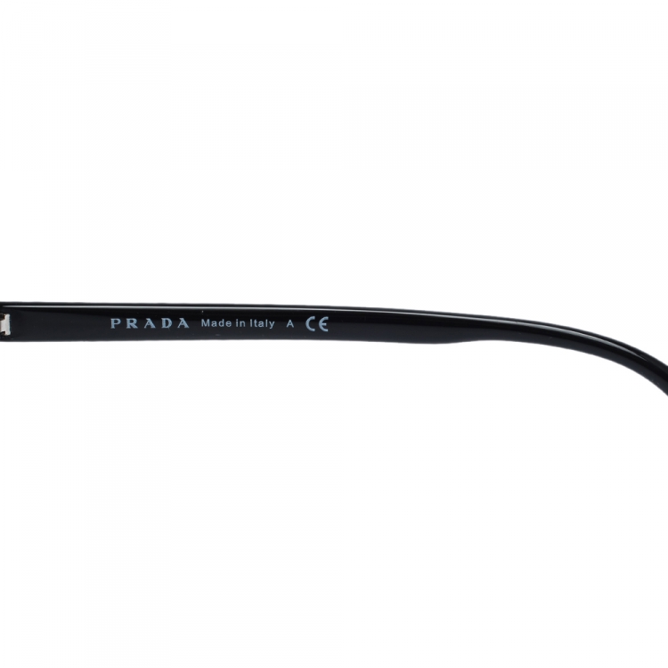 Pre Owned Prada Black SPR 67T Rimless Sunglasses