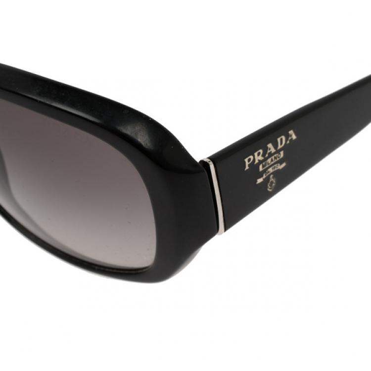 Pre Owned Prada Black SPR 31N Square Women Sunglasses