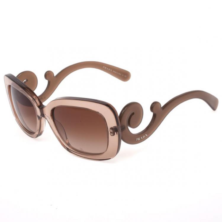 مملوكة مسبقًا Prada Brown Rectangle Baroque Sunglasses