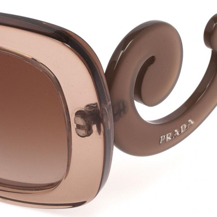مملوكة مسبقًا Prada Brown Rectangle Baroque Sunglasses