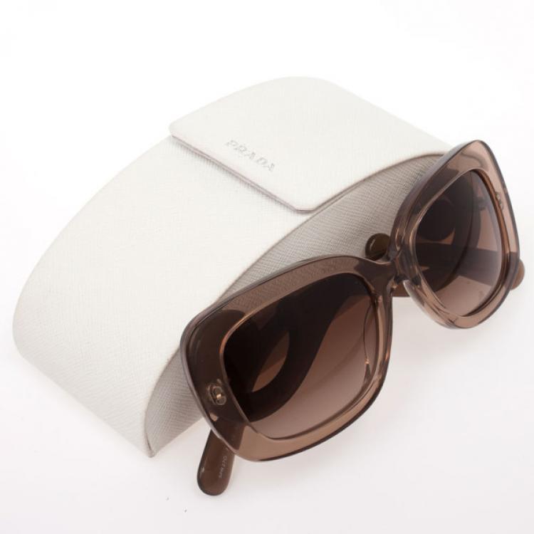 مملوكة مسبقًا Prada Brown Rectangle Baroque Sunglasses