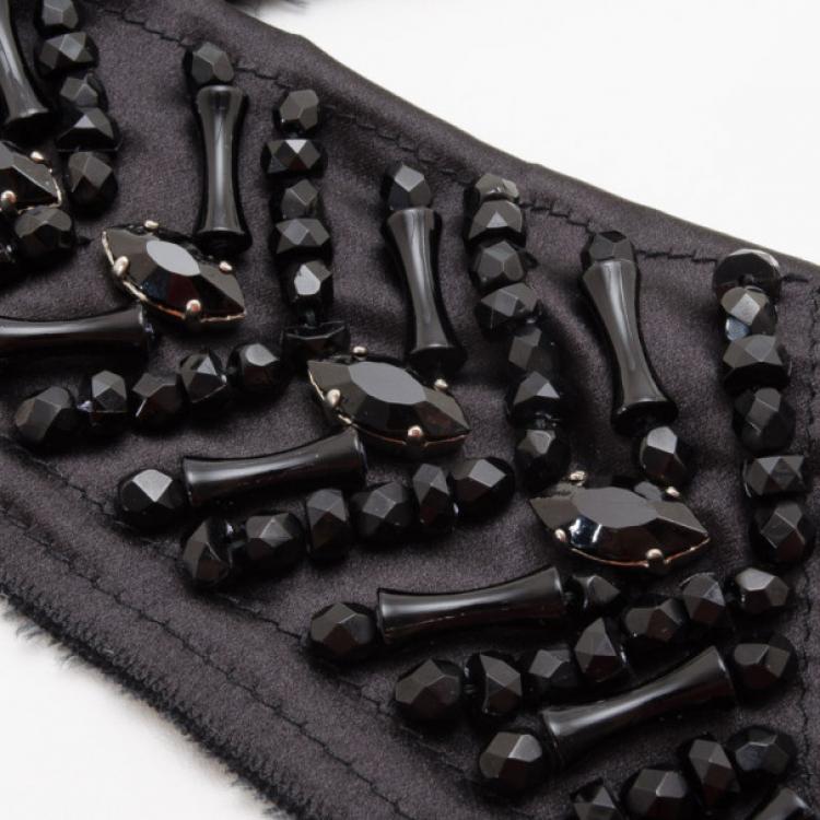Pre Owned Prada Black Embellished Waist Belt