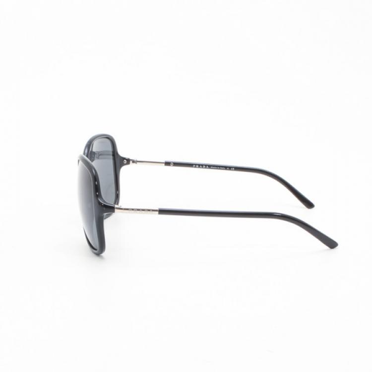 Pre Owned Prada 'D' Frame Black Oversized Sunglasses