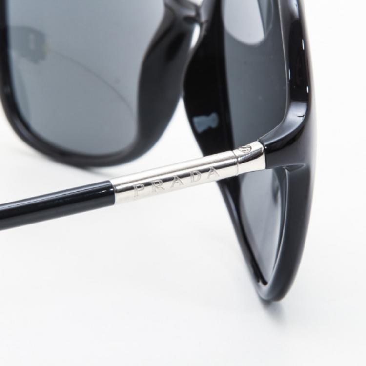 Pre Owned Prada 'D' Frame Black Oversized Sunglasses