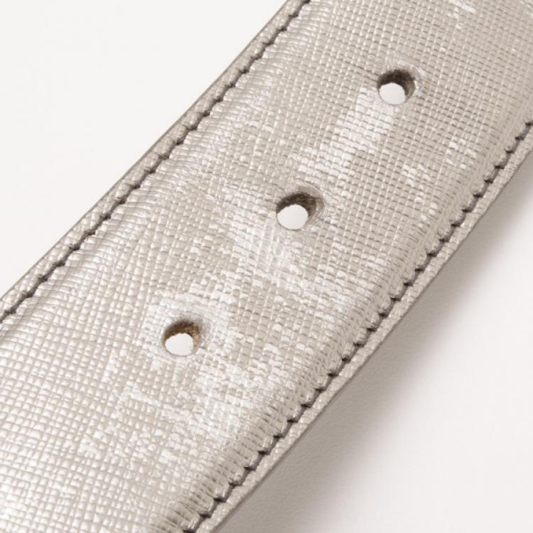 مملوكة مسبقًا Prada Metallic Silver Belt