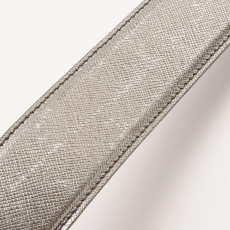 مملوكة مسبقًا Prada Metallic Silver Belt