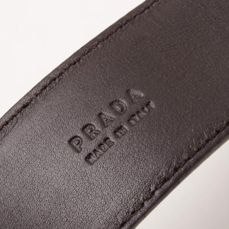 مملوكة مسبقًا Prada Metallic Silver Belt