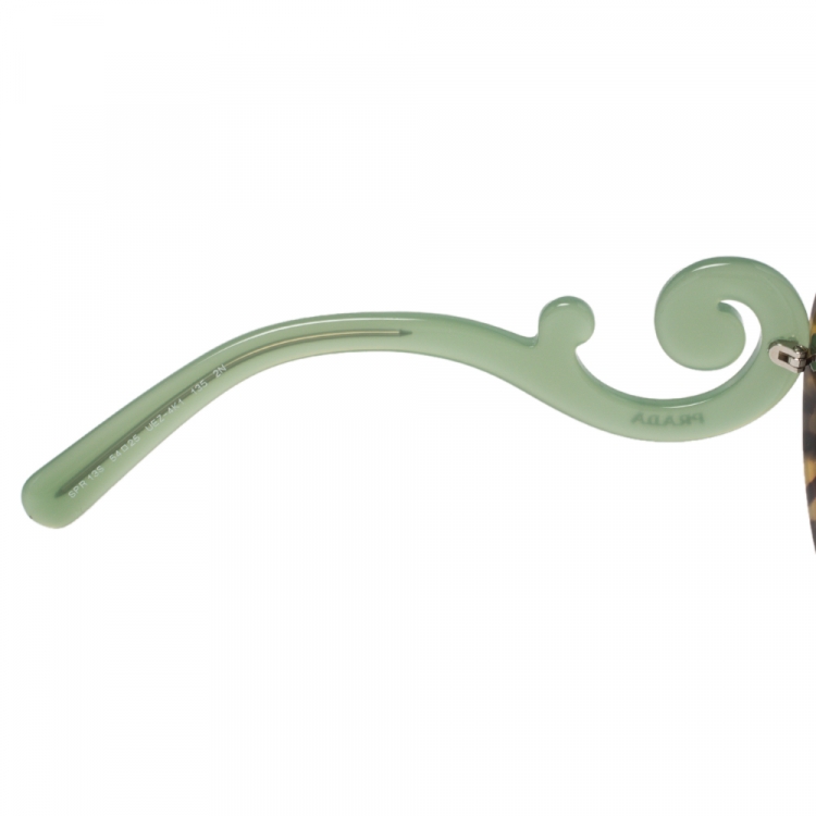 Pre Owned Prada Brown Tortoise/Brown Gradient SPR 13S Baroque Oval Sunglasses