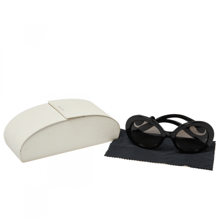 مملوكة مسبقًا Prada Black/Grey Gradient SPR27N Oversized Round Sunglasses