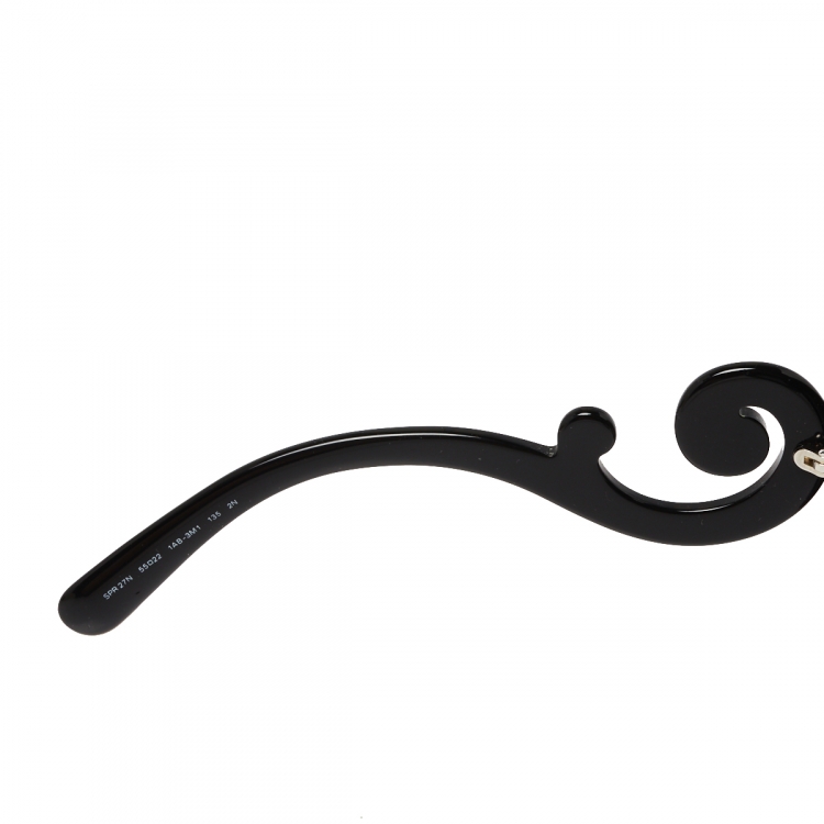 مملوكة مسبقًا Prada Black/Grey Gradient SPR27N Oversized Round Sunglasses