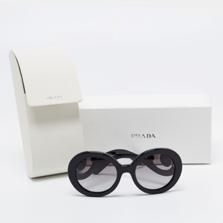 مملوكة مسبقًا Prada Black Gradient SPR27N Minimal Baroque Sunglasses