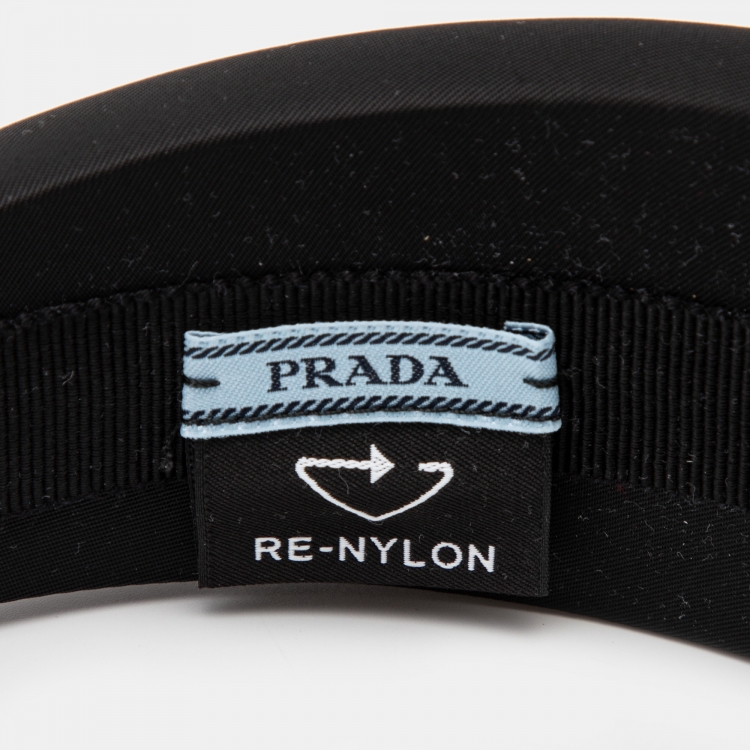 Pre Owned Prada Black Re-Nylon Wide Head Band