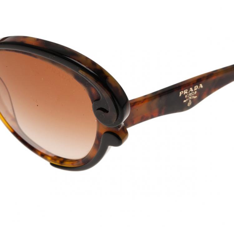 Pre Owned Prada Tortoise Frame Minimal Baroque Butterfly Sunglasses