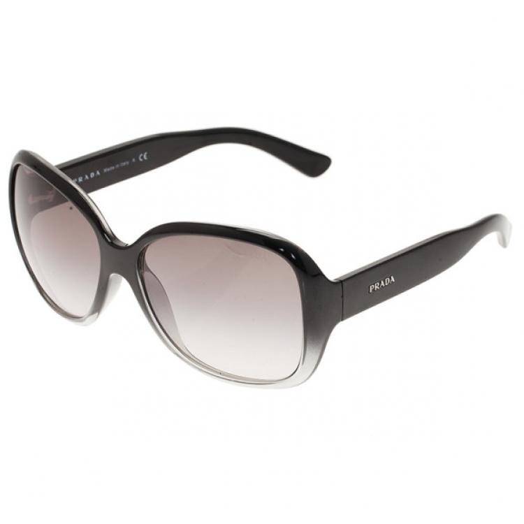 Pre Owned Prada Black Oversized Square Sunglasses