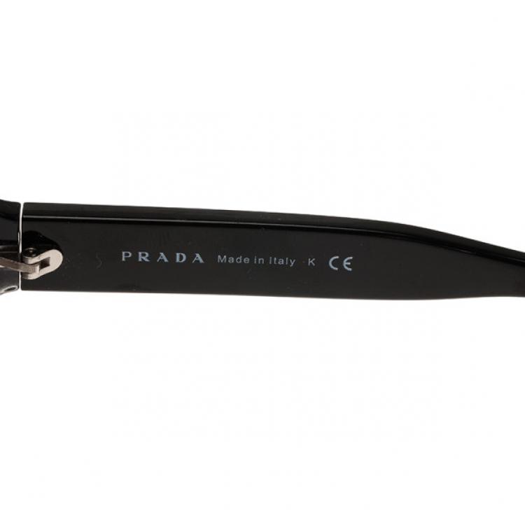 Pre Owned Prada Black Oversized Square Sunglasses