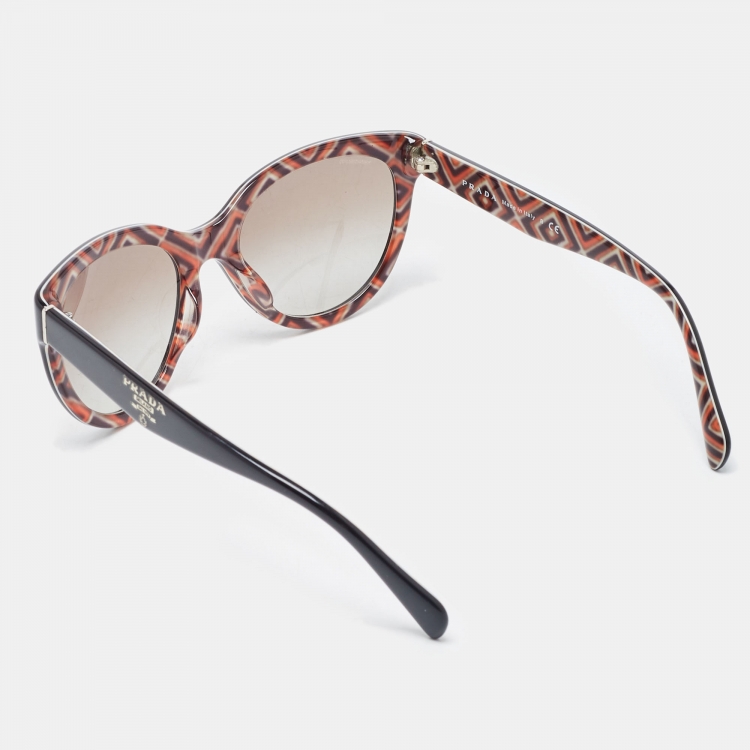 Pre Owned Prada Black Gradient Cat Eye Sunglasses