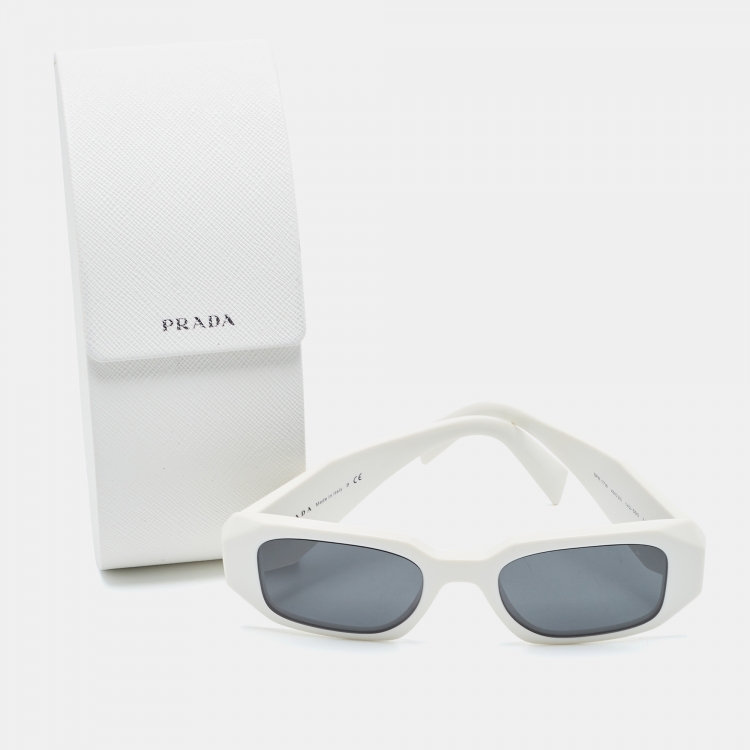 Pre Owned Prada White SPR17W Square Sunglasses