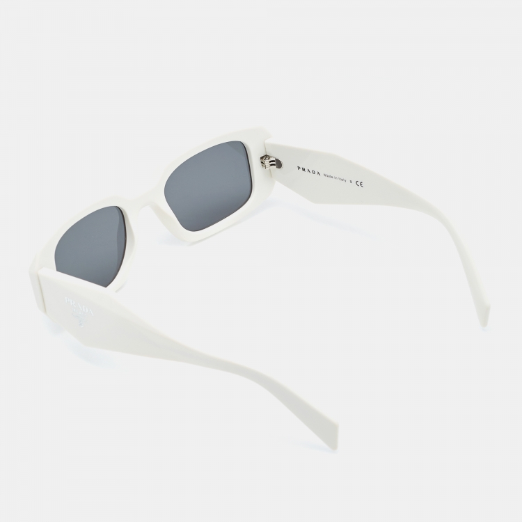 Pre Owned Prada White SPR17W Square Sunglasses