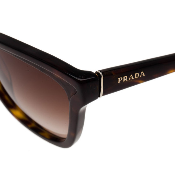 Pre Owned Prada Brown SPR 16P Wayfarer Sunglasses
