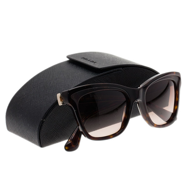 Pre Owned Prada Brown SPR 16P Wayfarer Sunglasses