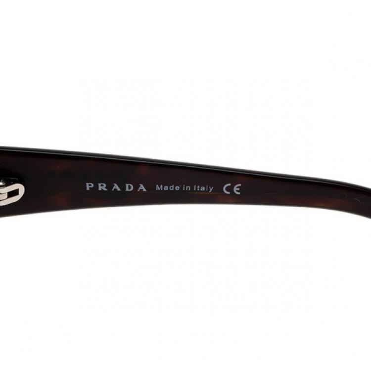 Pre Owned Prada Tortoise Butterfly Frame SPR 18I Sunglasses