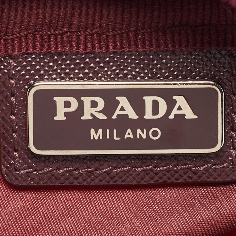 Pre Owned Prada Burgundy Nylon Cosmetic Pouch