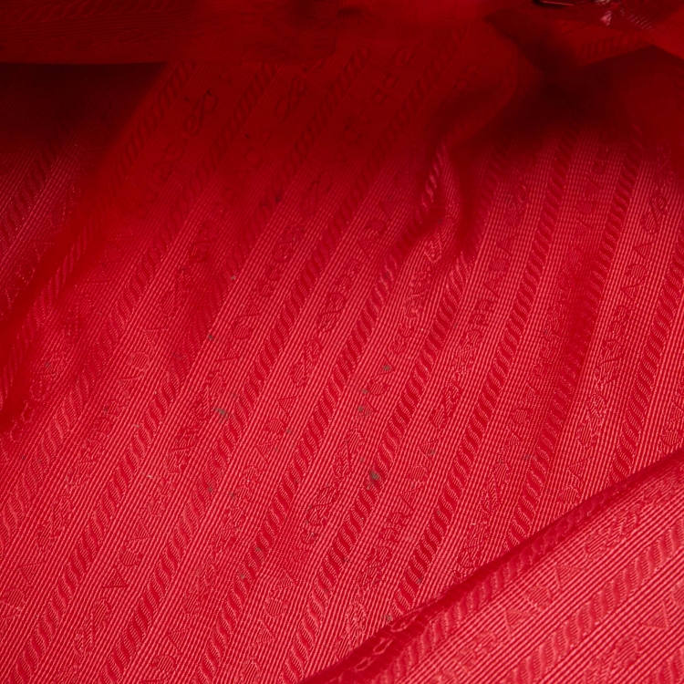 Pre Owned Prada Pink Nylon Oversized Cosmetic Pouch
