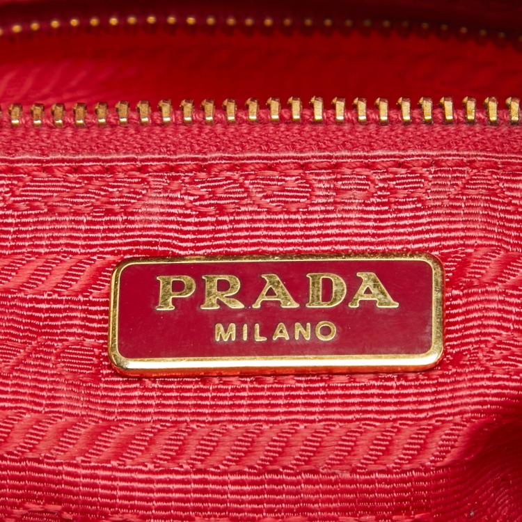 Pre Owned Prada Pink Nylon Oversized Cosmetic Pouch