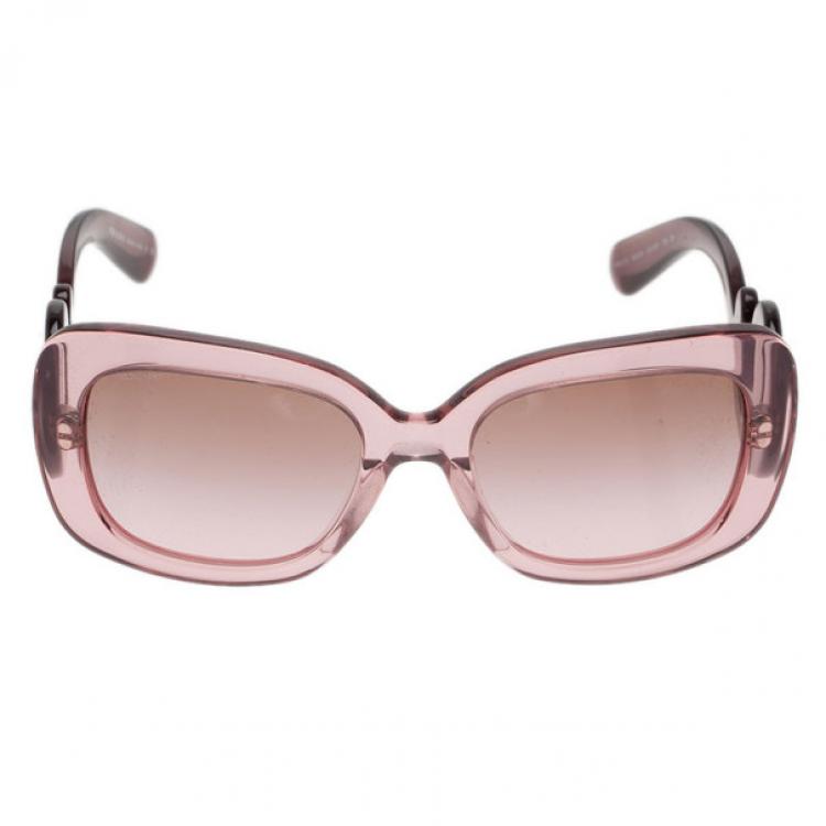 Pre Owned Prada Purple Baroque Rectangle Sunglasses