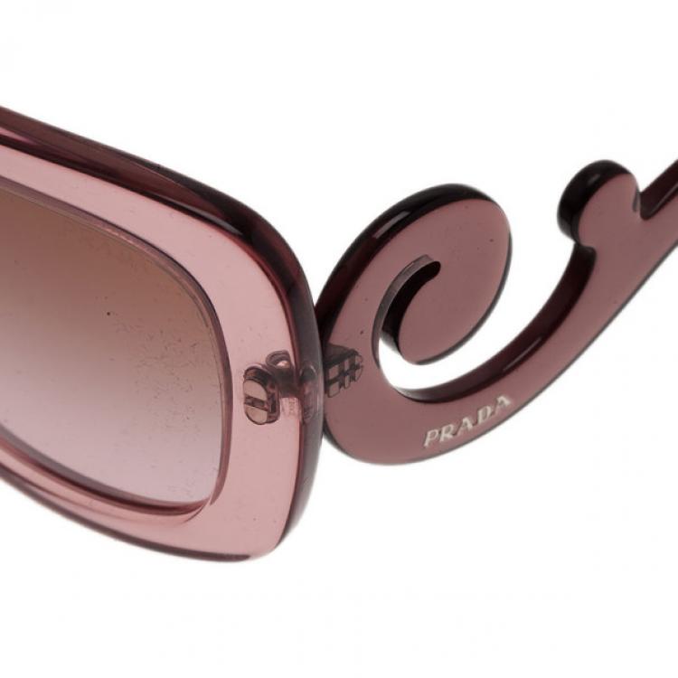 Pre Owned Prada Purple Baroque Rectangle Sunglasses