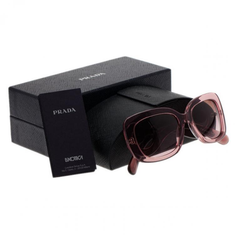 Pre Owned Prada Purple Baroque Rectangle Sunglasses