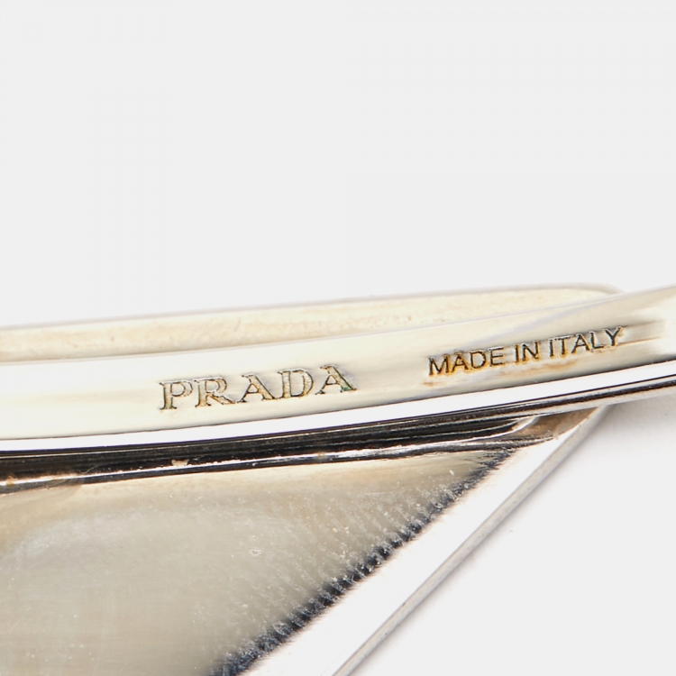 Pre Owned Prada Bluette Enamel Silver Tone Hair Pin