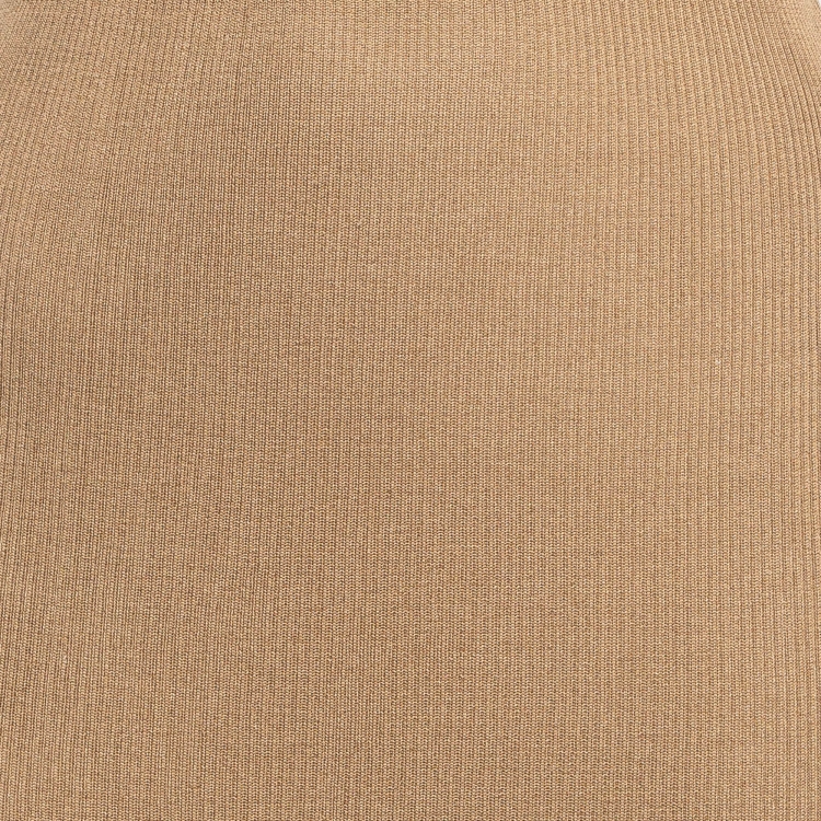 Pre Owned Prada Beige Rib Knit Midi Skirt S
