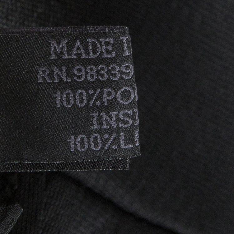 Pre Owned Prada Black Leather Yoke Detail Zip Front Mesh Jacket S