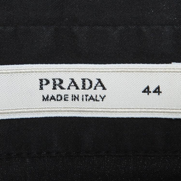 Pre Owned Prada Black Ruched Long Sleeve Blouse M