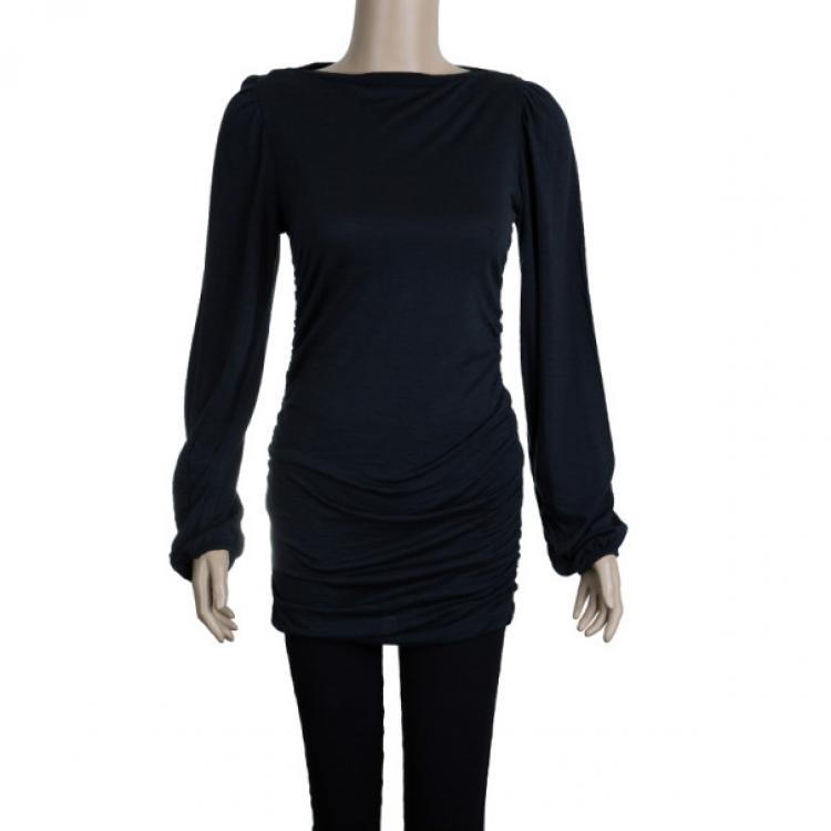 Pre Owned Prada Black Long Sleeve Top XS