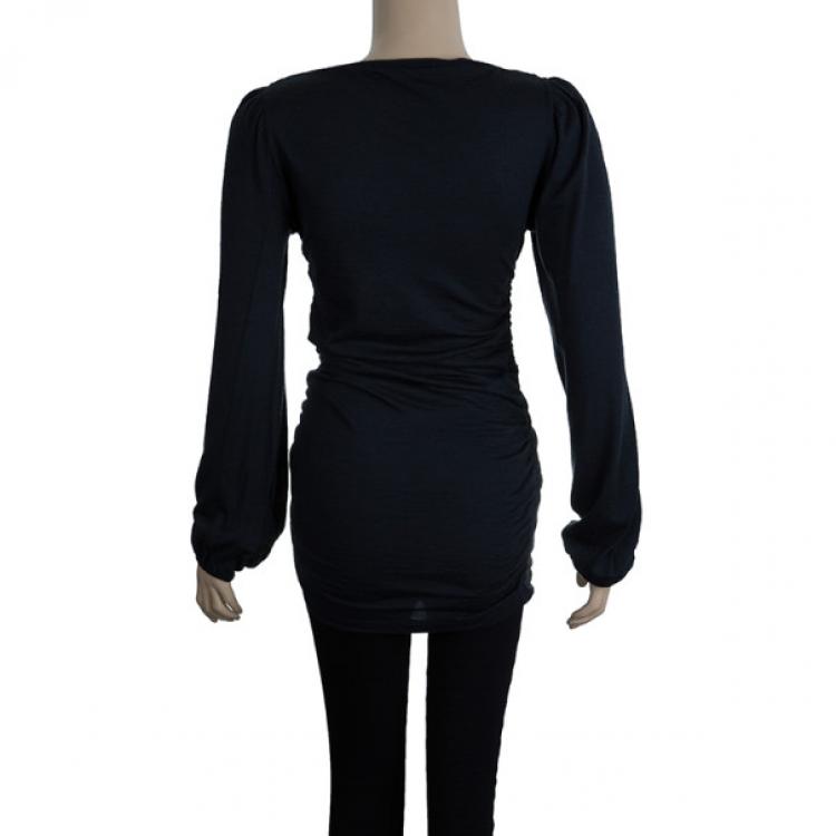 Pre Owned Prada Black Long Sleeve Top XS