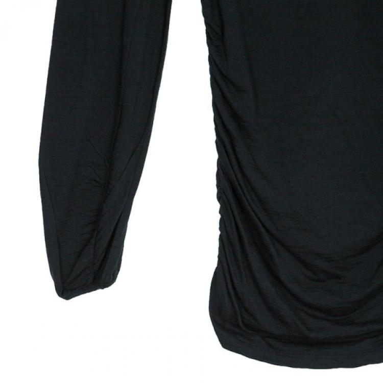 Pre Owned Prada Black Long Sleeve Top XS