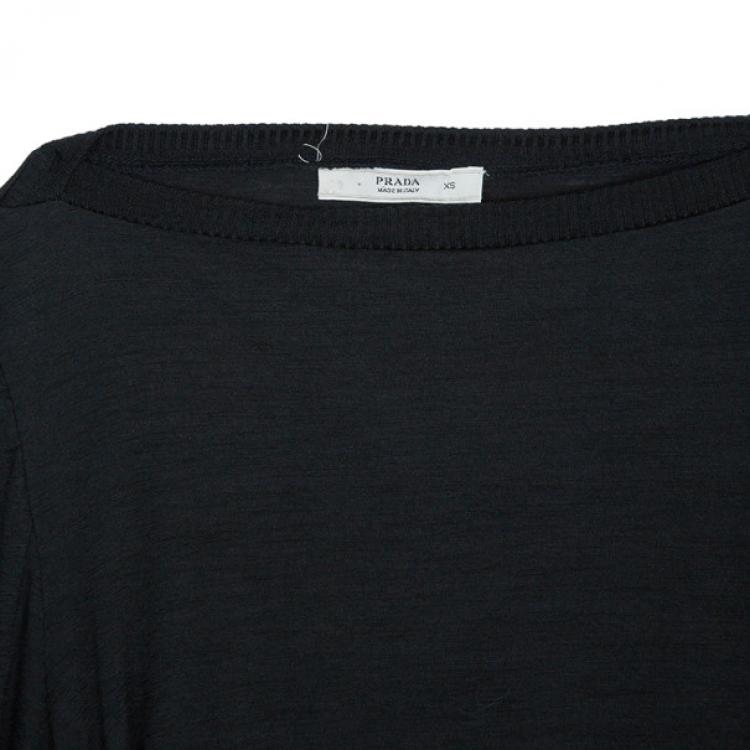 Pre Owned Prada Black Long Sleeve Top XS
