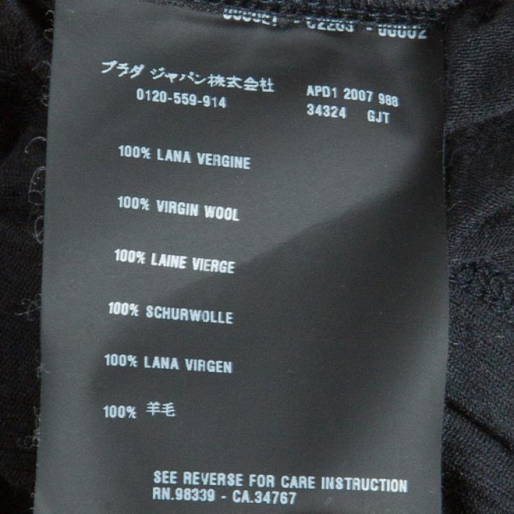 Pre Owned Prada Black Long Sleeve Top XS